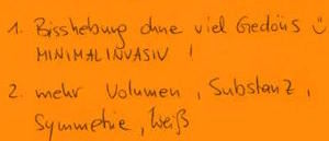 Patientenwunsch